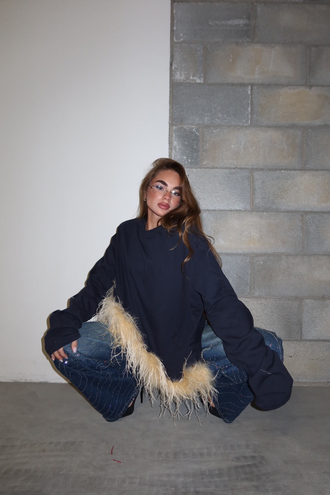 Maglia Piuma asimmetrica