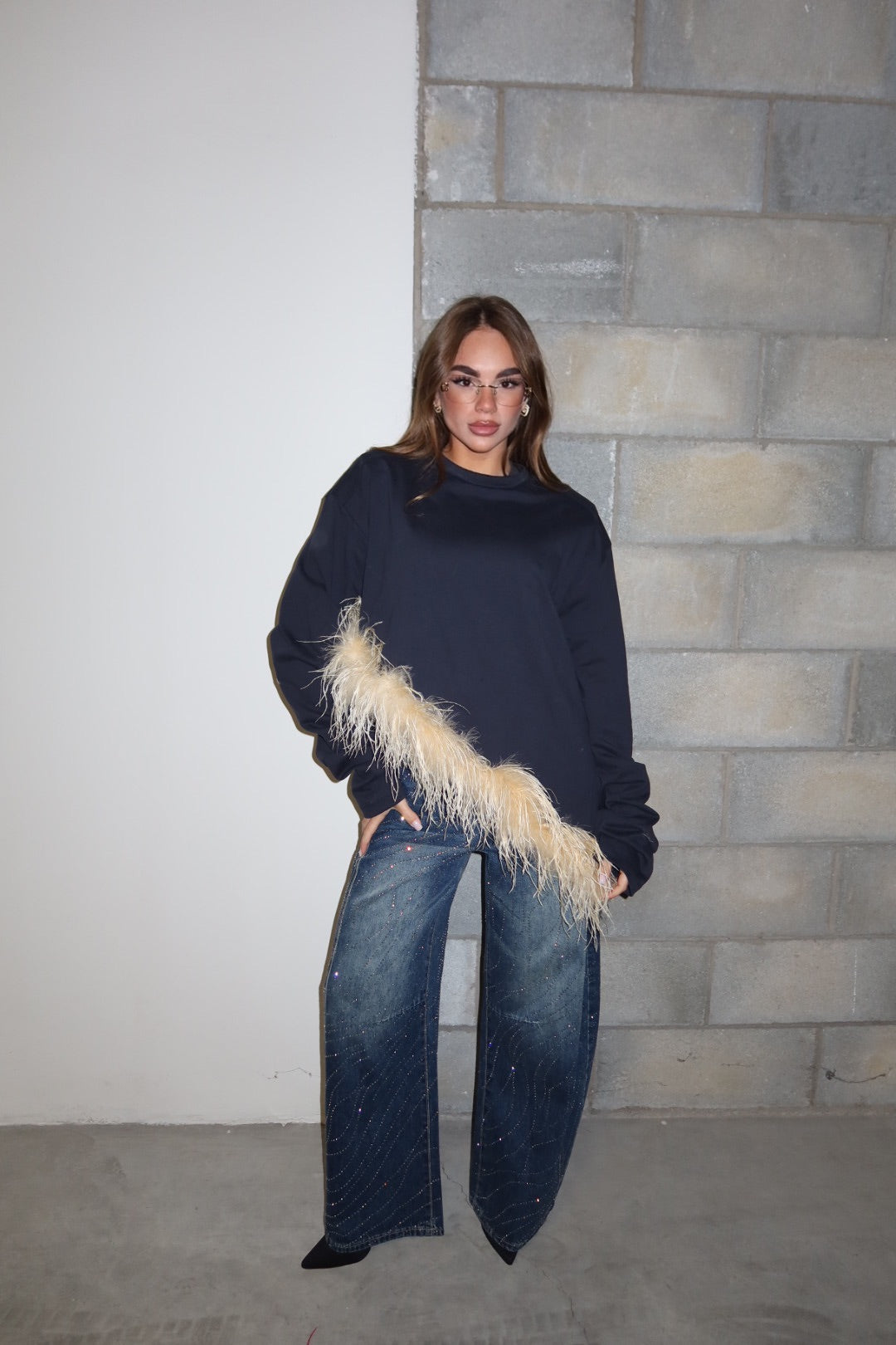 Maglia Piuma asimmetrica