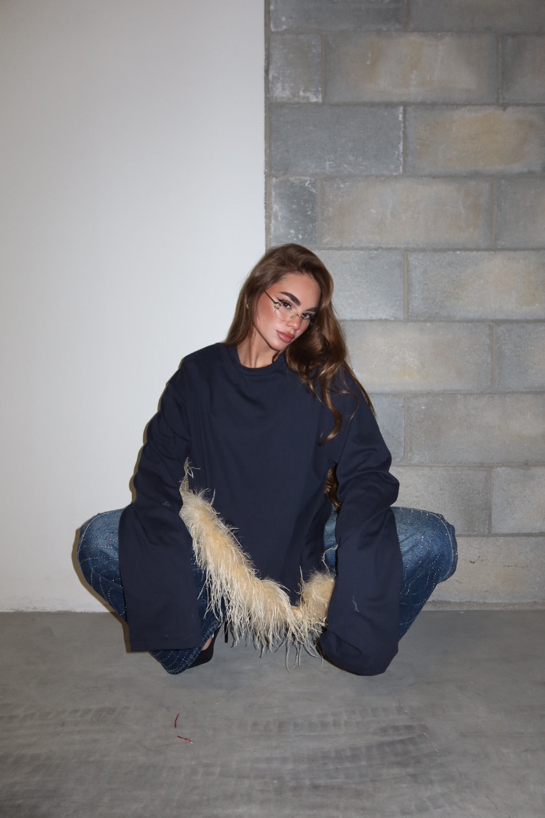 Maglia Piuma asimmetrica